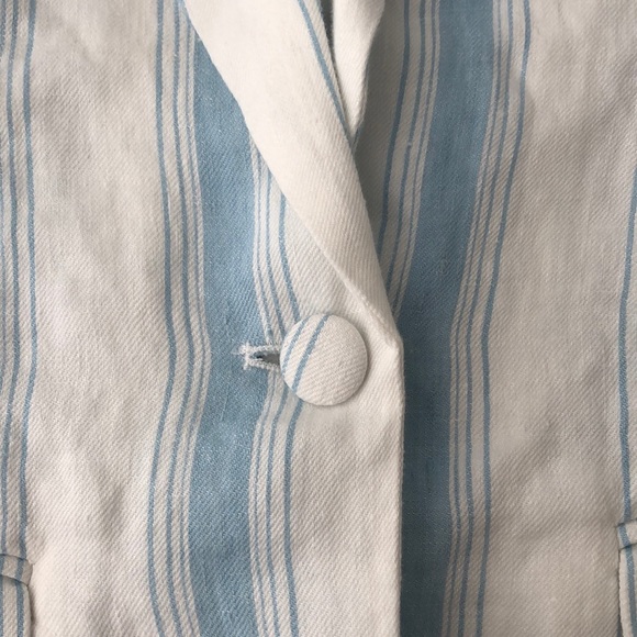 NWT Frame Blue & White Striped Blazer - Picture 7 of 8